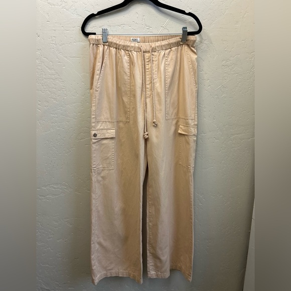 Roxy Precious Cargo Pull on wide leg pant LG surfer beach coastal casual pockets - Picture 3 of 8